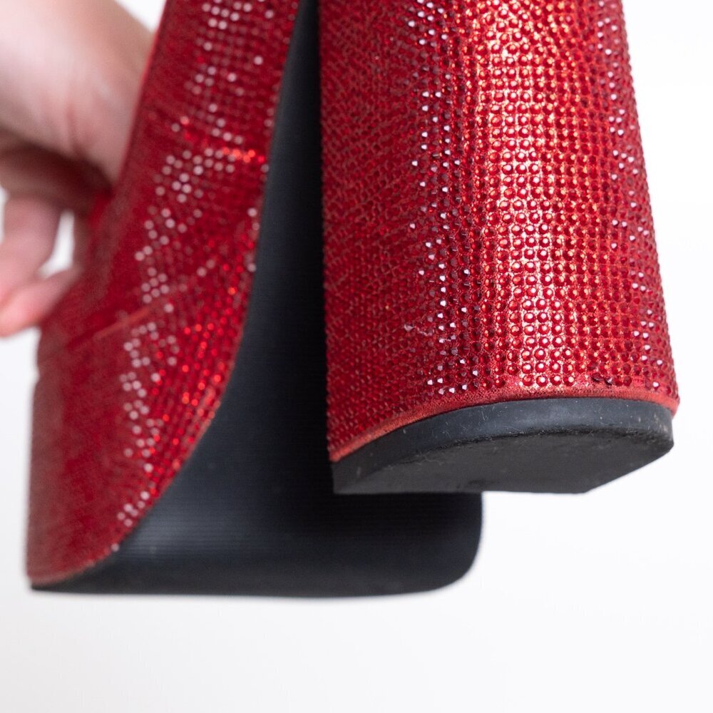 Dolls Kill Red Glitter Platform Mary Jane Heels - Picture 13 of 16
